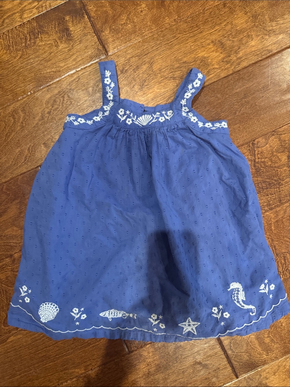 Boden Blue Embroidered Sea Life Sundress